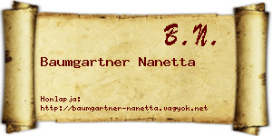 Baumgartner Nanetta névjegykártya